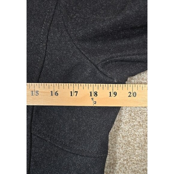 GUESS Wool Blend Winter Coat Gray Lined Toggle Buttons Removable Hood Women's L - Picture 9 of 16